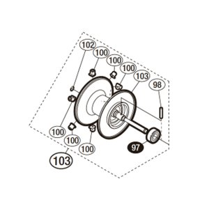 画像1: 【シマノ純正お取り寄せパーツ：納期1ヶ月】20ベイゲーム 純正スプール（300PG, 301PG）商品コード：041913 103番 S Part No. 13GV2 スプール組（ベアリング入り）【中サイズ送料】