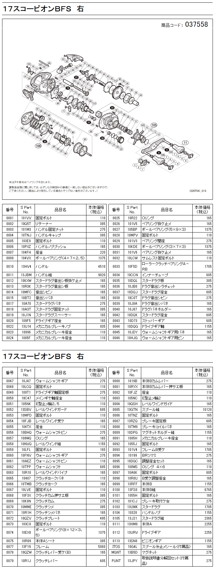 割引通販サイト 週末限定値下げ中 スコーピオンbfs ノーマルギア 右