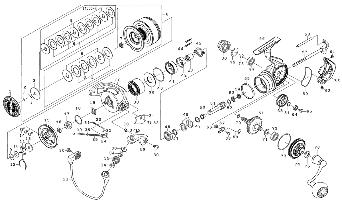 ダイワ純正お取り寄せパーツ：納期1ヶ月】22カルディアSW 8000-H 製品コード：00065053 - リールチューニング・ベアリング専門店  HEDGEHOG STUDIO