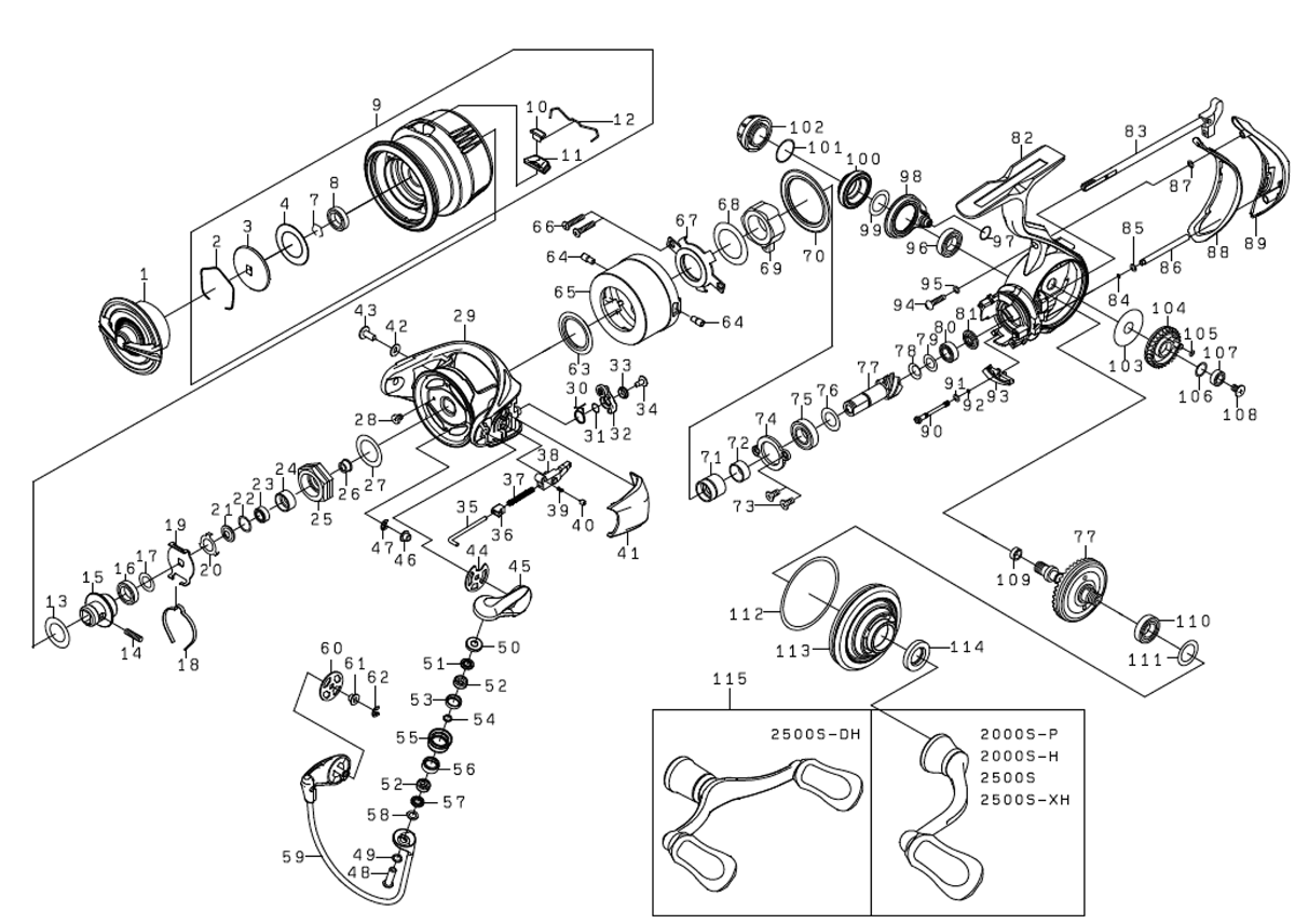 DAIWA] Genuine Spare Parts for 23 AIRITY LT2500S-XH Product code