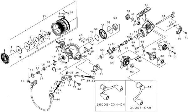 画像1: 【ダイワ純正お取り寄せパーツ：納期1ヶ月】18エメラルダス AIR LT3000S-CXH　製品コード：00060041 (1)