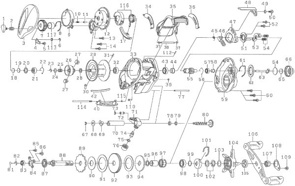 画像1: 【ダイワ純正お取り寄せパーツ：納期1ヶ月】T3 1016SH-TW　製品コード：00613414 (1)