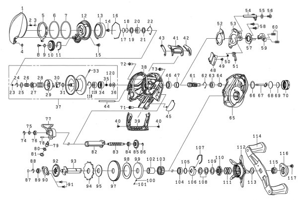 画像1: 【ダイワ純正お取り寄せパーツ：納期1ヶ月】21ジリオン SV TW 1000H　製品コード：00630215 (1)