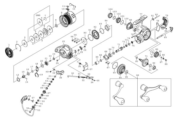 画像1: 【ダイワ純正お取り寄せパーツ：納期1ヶ月】23エメラルダス RX FC LT2500-XH-DH　製品コード：00061204 (1)