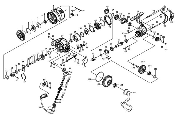 画像1: 【ダイワ純正お取り寄せパーツ：納期1ヶ月】23エアリティ SF1000S-P　製品コード：00061121 (1)