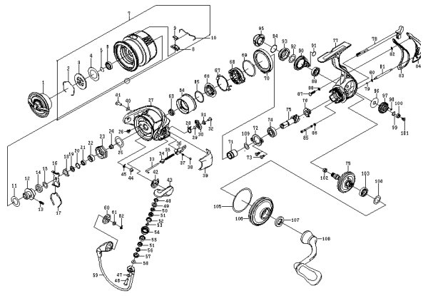 画像1: 【ダイワ純正お取り寄せパーツ：納期1ヶ月】23エアリティ ST SF2000SS-P　製品コード：00061242 (1)